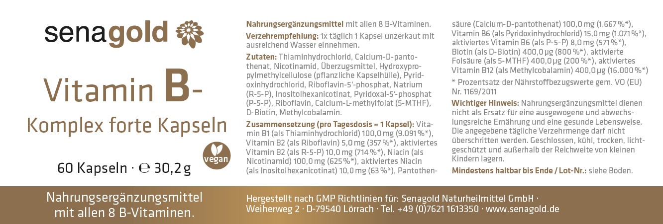 Vitamin B-Komplex forte Kapseln - 3x60 KAP