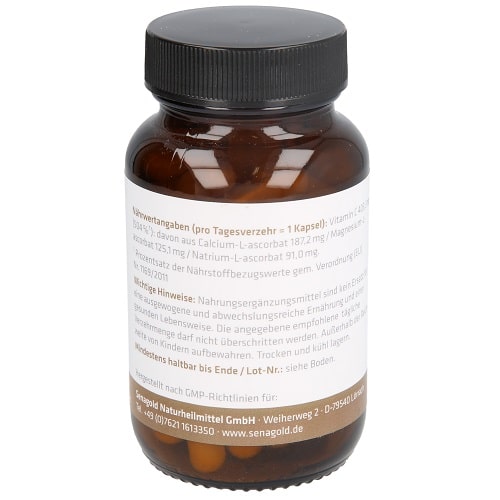 Senagold Vitamin C 400 mg Kapseln - gepuffert & Säurefrei - 3x60 Kapseln Senagold Vitamin C 400 mg Kapseln - gepuffert & Säurefrei - 3x60 Kapseln