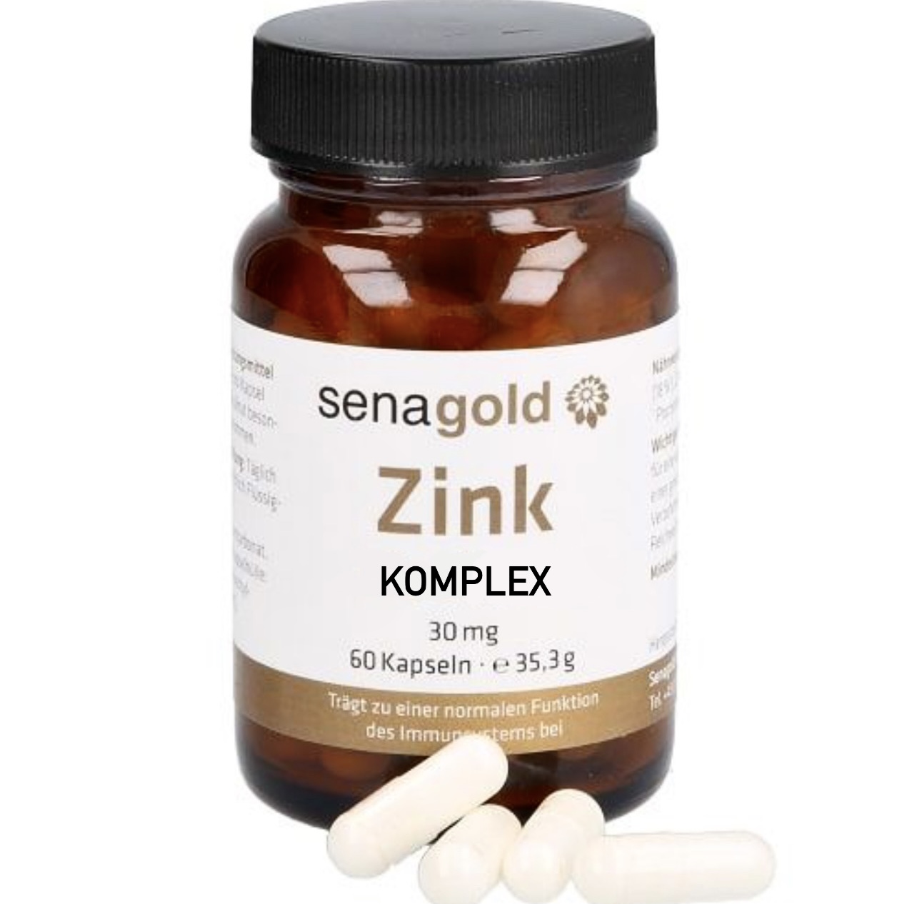 Senagold Zink Komplex Kapseln 30 mg - 3 x 60 St. Senagold Zink Komplex Kapseln 30 mg - 3 x 60 St.